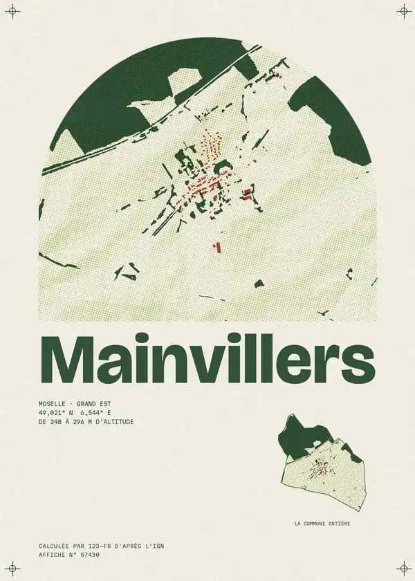 Affiche de Mainvillers, calculée par 123-fr d'après l'IGN