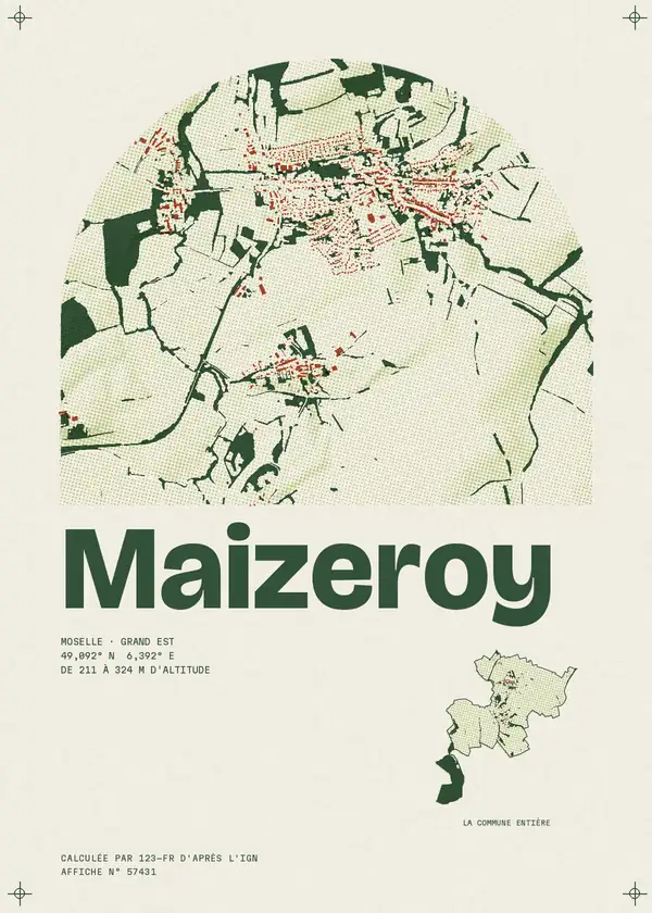 Affiche de Maizeroy, calculée par 123-fr d'après l'IGN