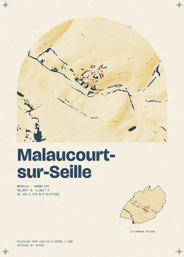 Affiche de Malaucourt-sur-Seille, calculée par 123-fr d'après l'IGN