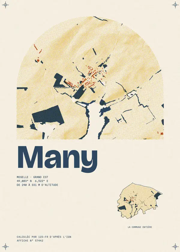 Affiche de Many, calculée par 123-fr d'après l'IGN