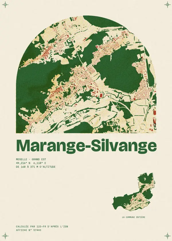 Affiche de Marange-Silvange, calculée par 123-fr d'après l'IGN