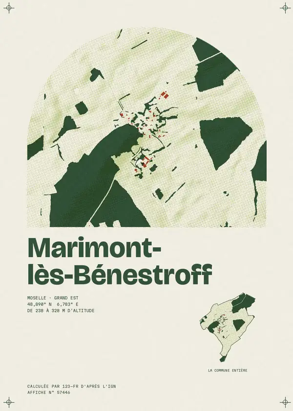 Affiche de Marimont-lès-Bénestroff, calculée par 123-fr d'après l'IGN