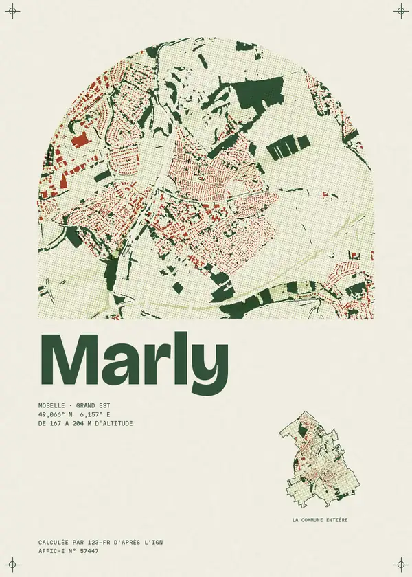 Affiche de Marly, calculée par 123-fr d'après l'IGN