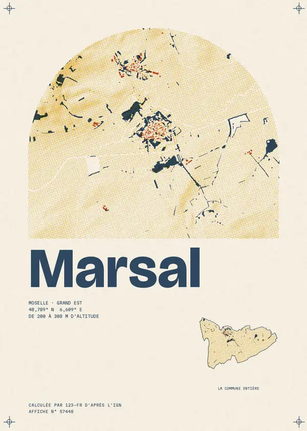 Affiche de Marsal, calculée par 123-fr d'après l'IGN