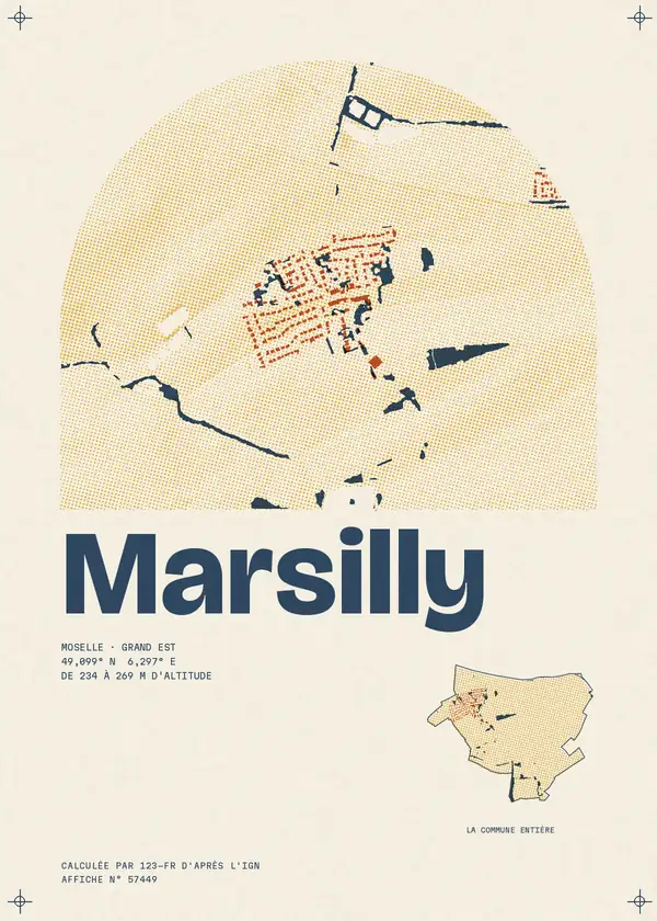 Affiche de Marsilly, calculée par 123-fr d'après l'IGN