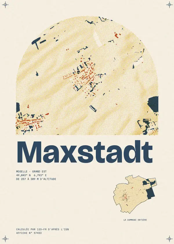 Affiche de Maxstadt, calculée par 123-fr d'après l'IGN