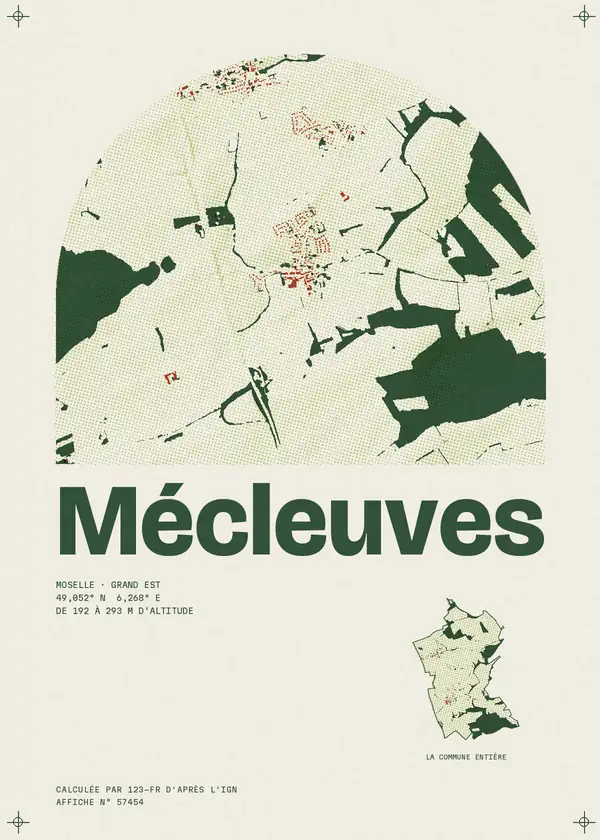 Affiche de Mécleuves, calculée par 123-fr d'après l'IGN