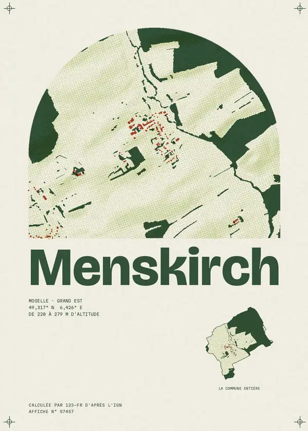 Affiche de Menskirch, calculée par 123-fr d'après l'IGN