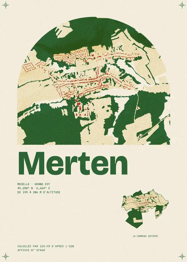 Affiche de Merten, calculée par 123-fr d'après l'IGN