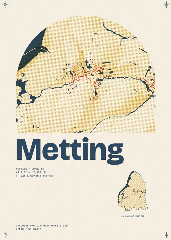 Affiche de Metting, calculée par 123-fr d'après l'IGN