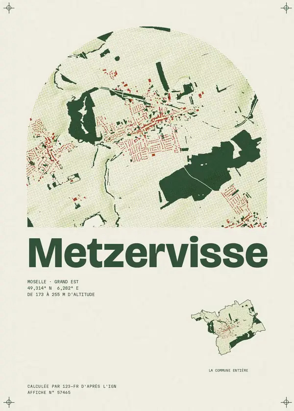 Affiche de Metzervisse, calculée par 123-fr d'après l'IGN