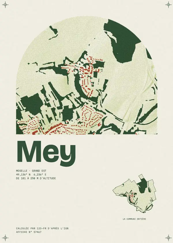Affiche de Mey, calculée par 123-fr d'après l'IGN