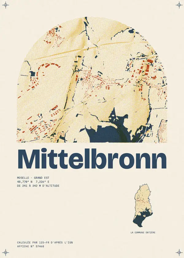 Affiche de Mittelbronn, calculée par 123-fr d'après l'IGN