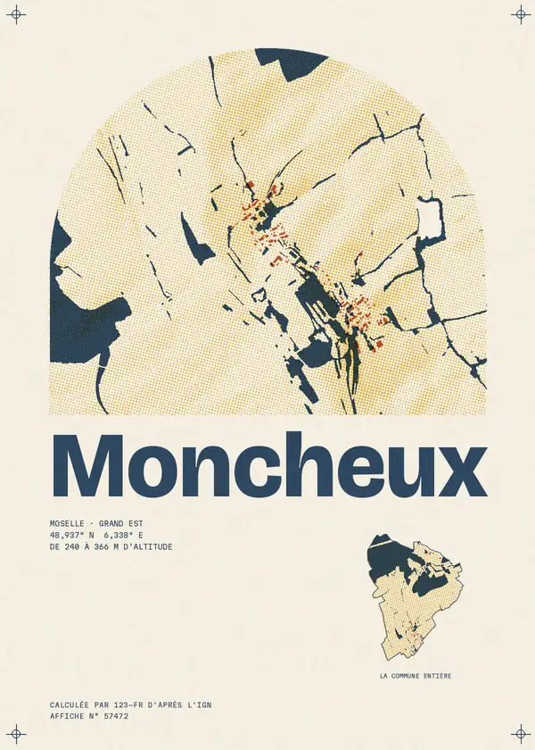 Affiche de Moncheux, calculée par 123-fr d'après l'IGN