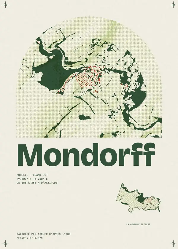 Affiche de Mondorff, calculée par 123-fr d'après l'IGN