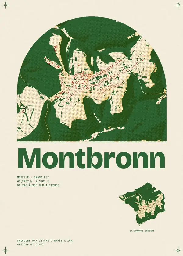 Affiche de Montbronn, calculée par 123-fr d'après l'IGN