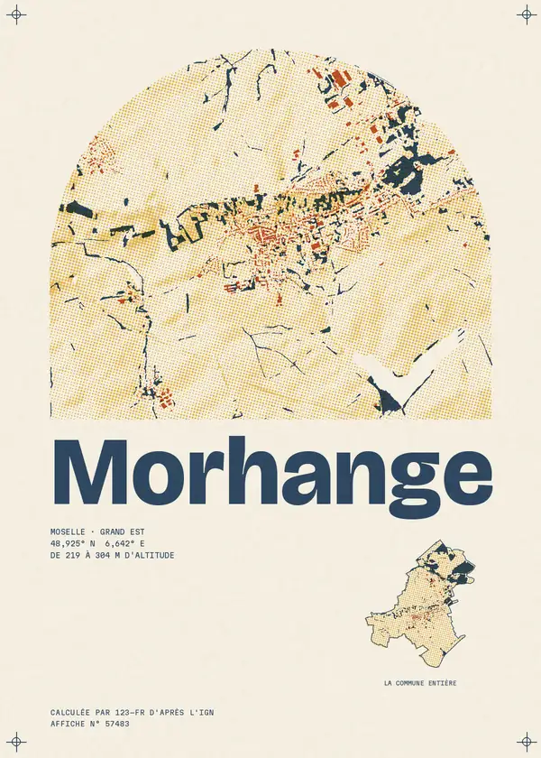 Affiche de Morhange, calculée par 123-fr d'après l'IGN