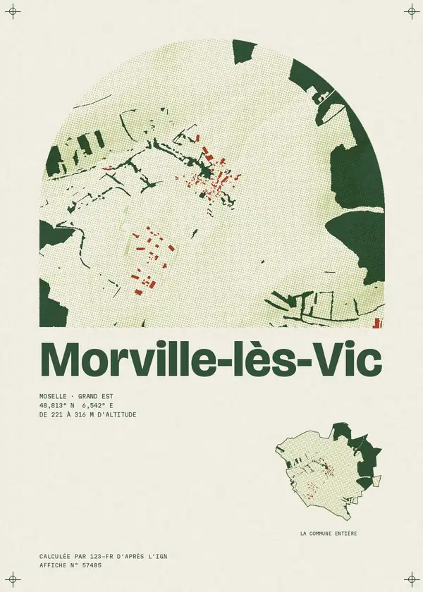 Affiche de Morville-lès-Vic, calculée par 123-fr d'après l'IGN