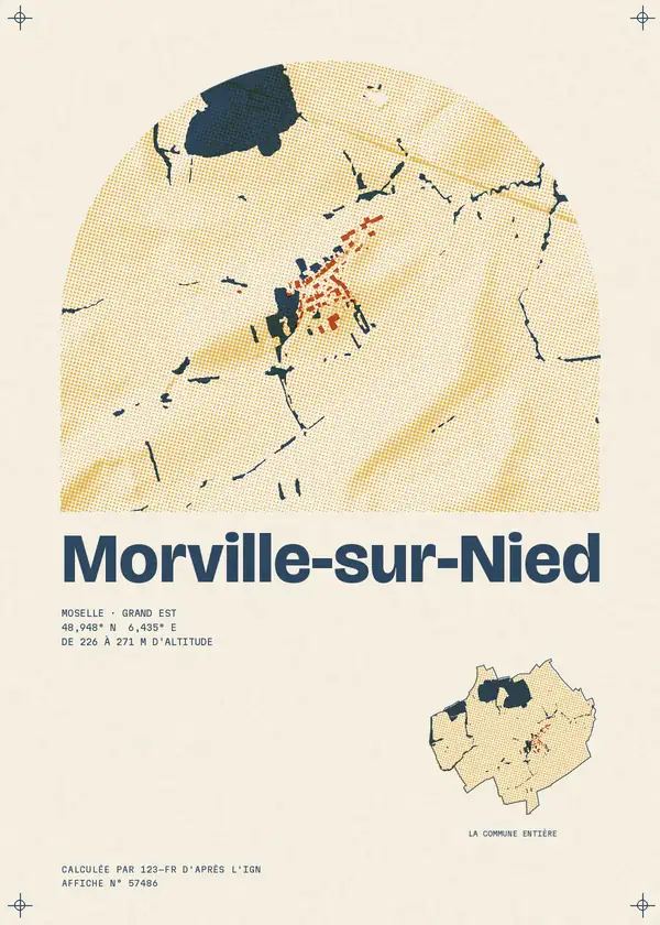 Affiche de Morville-sur-Nied, calculée par 123-fr d'après l'IGN