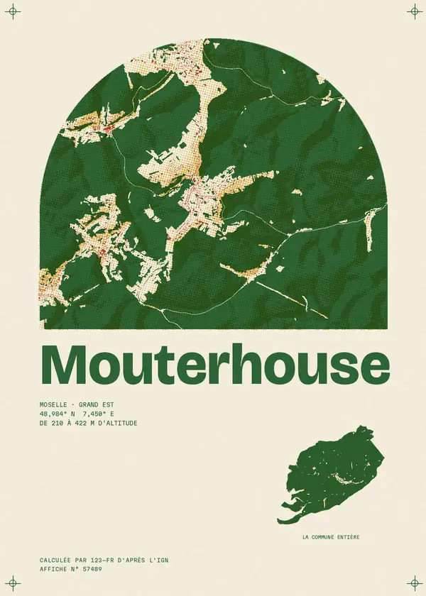 Affiche de Mouterhouse, calculée par 123-fr d'après l'IGN
