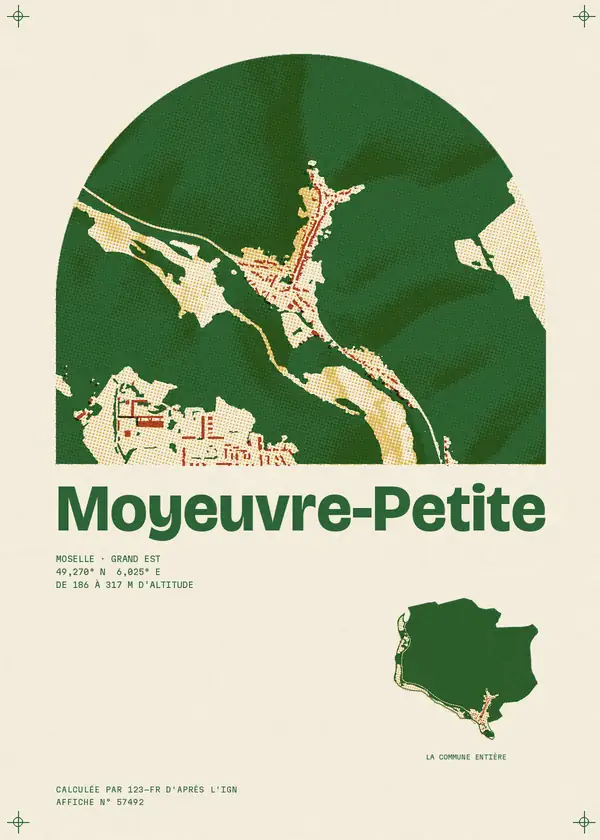 Affiche de Moyeuvre-Petite, calculée par 123-fr d'après l'IGN