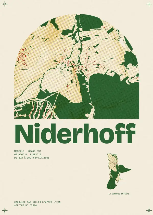 Affiche de Niderhoff, calculée par 123-fr d'après l'IGN