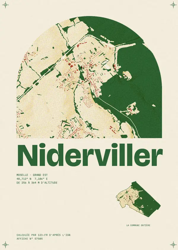 Affiche de Niderviller, calculée par 123-fr d'après l'IGN