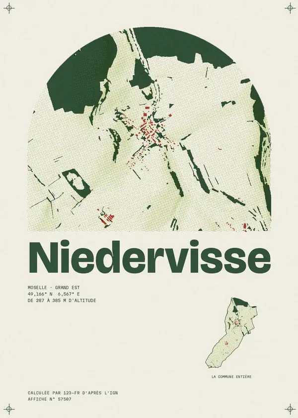 Affiche de Niedervisse, calculée par 123-fr d'après l'IGN