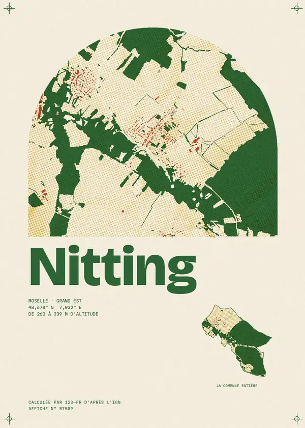 Affiche de Nitting, calculée par 123-fr d'après l'IGN