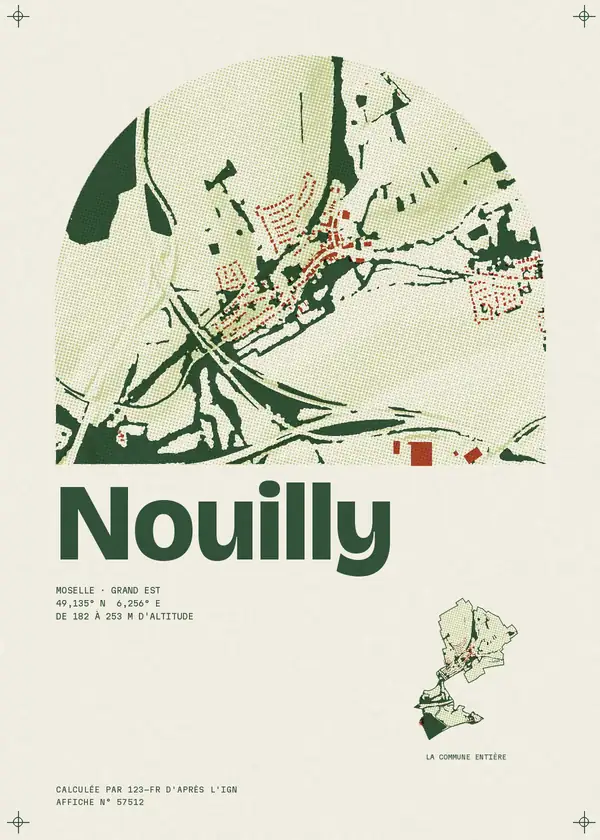Affiche de Nouilly, calculée par 123-fr d'après l'IGN