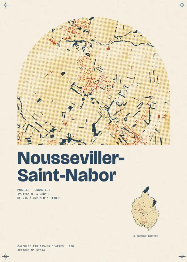Affiche de Nousseviller-Saint-Nabor, calculée par 123-fr d'après l'IGN