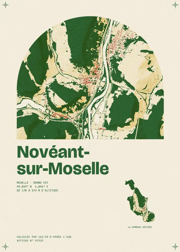 Affiche de Novéant-sur-Moselle, calculée par 123-fr d'après l'IGN