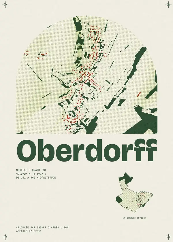 Affiche de Oberdorff, calculée par 123-fr d'après l'IGN