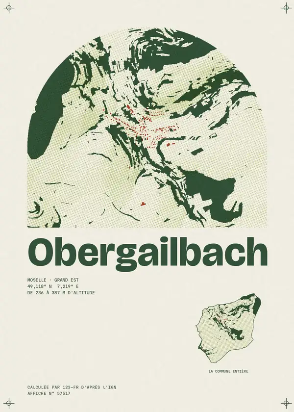 Affiche de Obergailbach, calculée par 123-fr d'après l'IGN