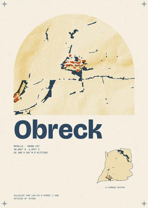 Affiche de Obreck, calculée par 123-fr d'après l'IGN