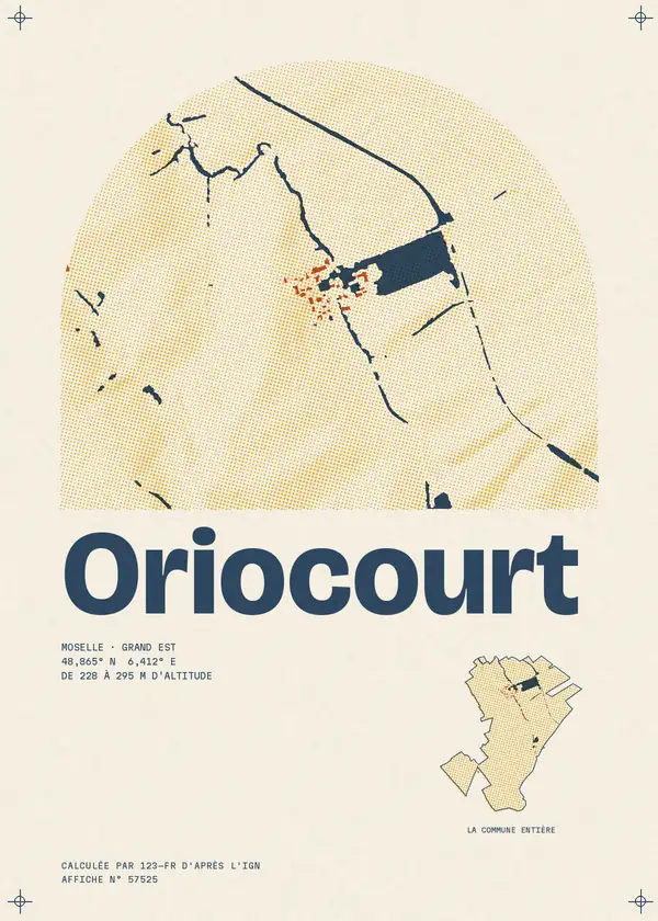 Affiche de Oriocourt, calculée par 123-fr d'après l'IGN