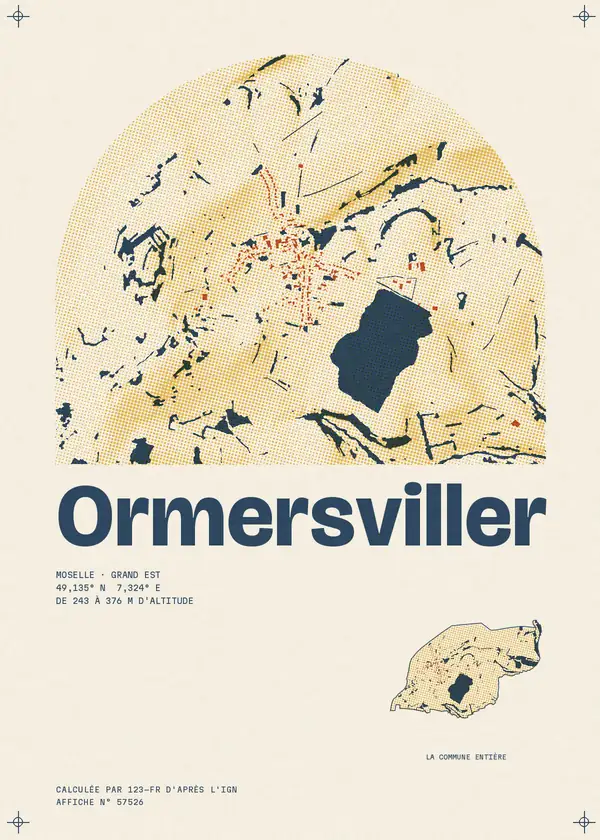 Affiche de Ormersviller, calculée par 123-fr d'après l'IGN