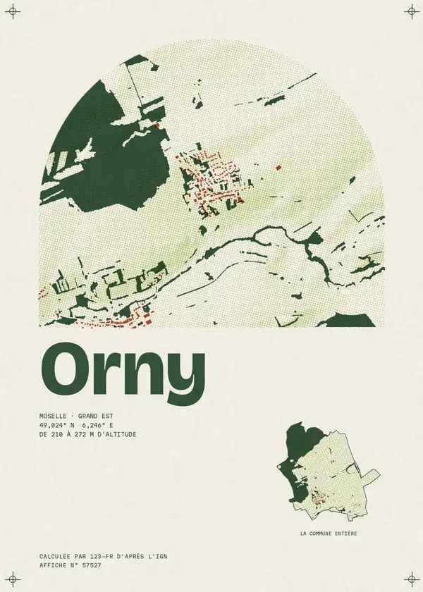 Affiche de Orny, calculée par 123-fr d'après l'IGN