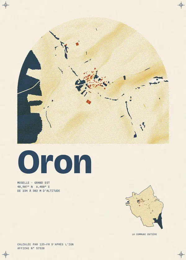 Affiche de Oron, calculée par 123-fr d'après l'IGN