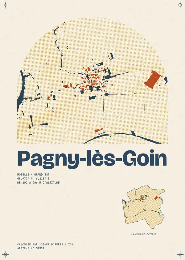 Affiche de Pagny-lès-Goin, calculée par 123-fr d'après l'IGN