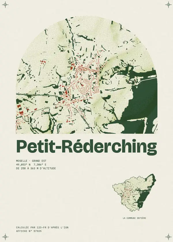 Affiche de Petit-Réderching, calculée par 123-fr d'après l'IGN
