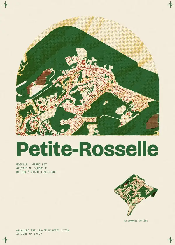 Affiche de Petite-Rosselle, calculée par 123-fr d'après l'IGN