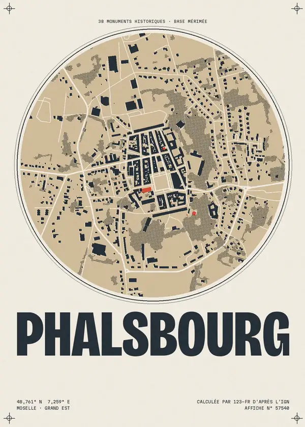Affiche de Phalsbourg, calculée par 123-fr d'après l'IGN