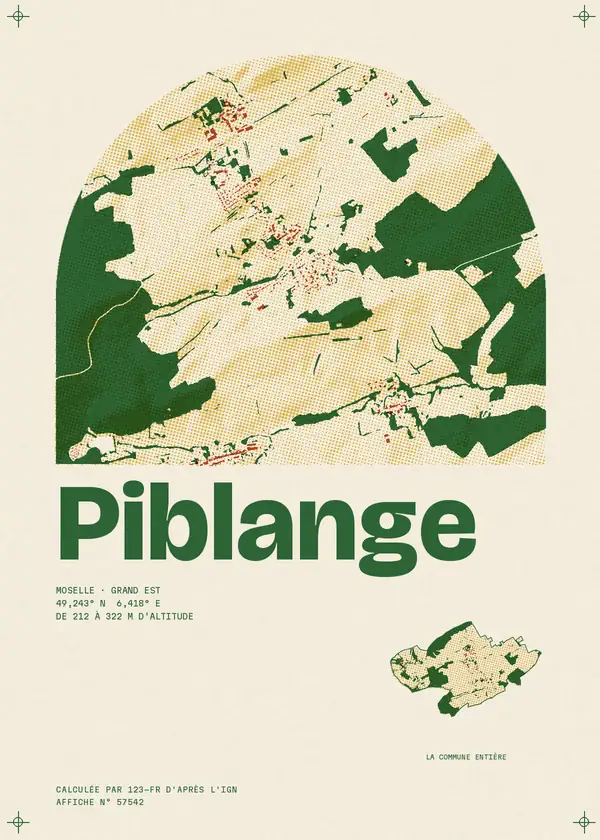 Affiche de Piblange, calculée par 123-fr d'après l'IGN