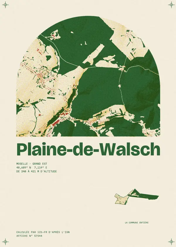 Affiche de Plaine-de-Walsch, calculée par 123-fr d'après l'IGN