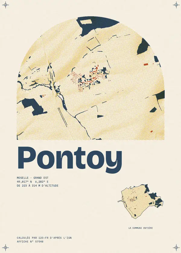 Affiche de Pontoy, calculée par 123-fr d'après l'IGN