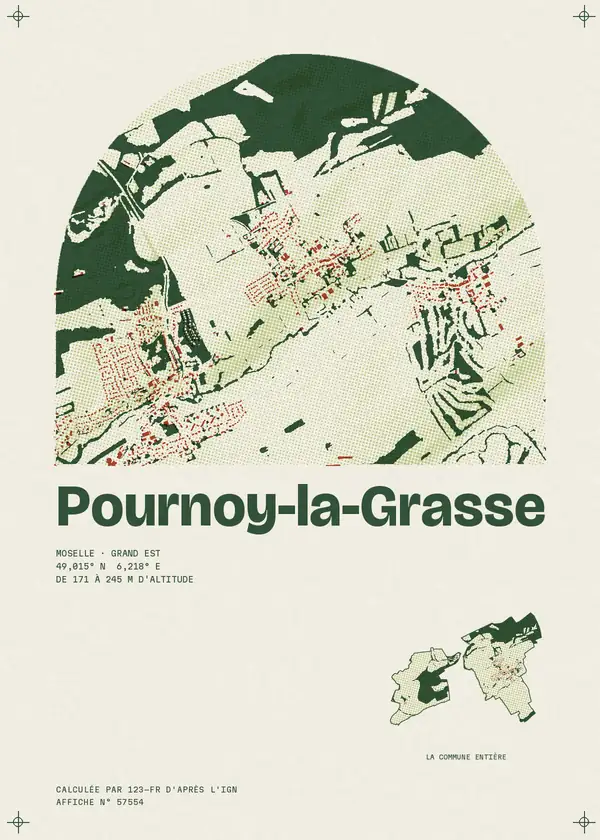 Affiche de Pournoy-la-Grasse, calculée par 123-fr d'après l'IGN