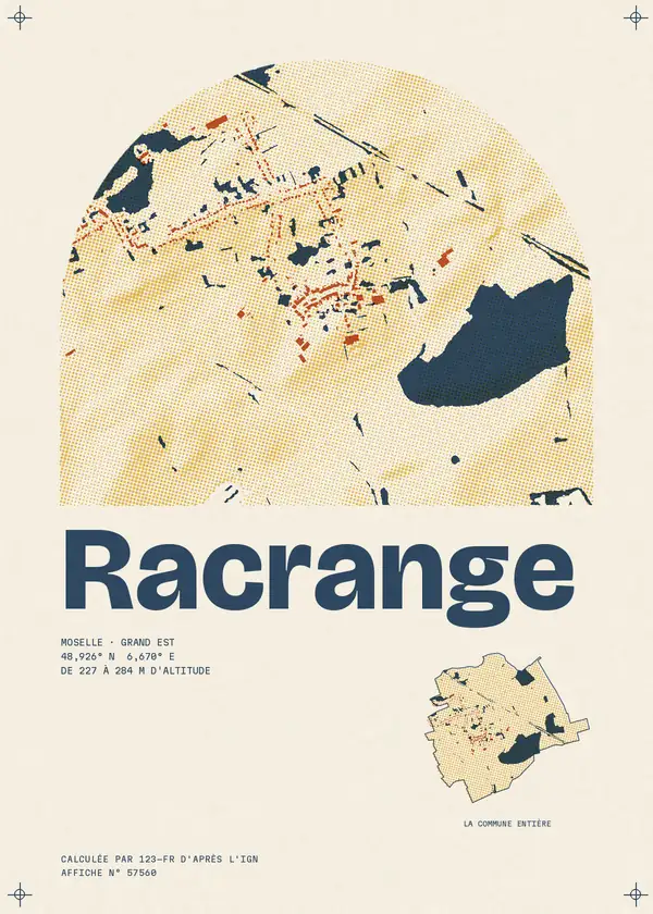 Affiche de Racrange, calculée par 123-fr d'après l'IGN