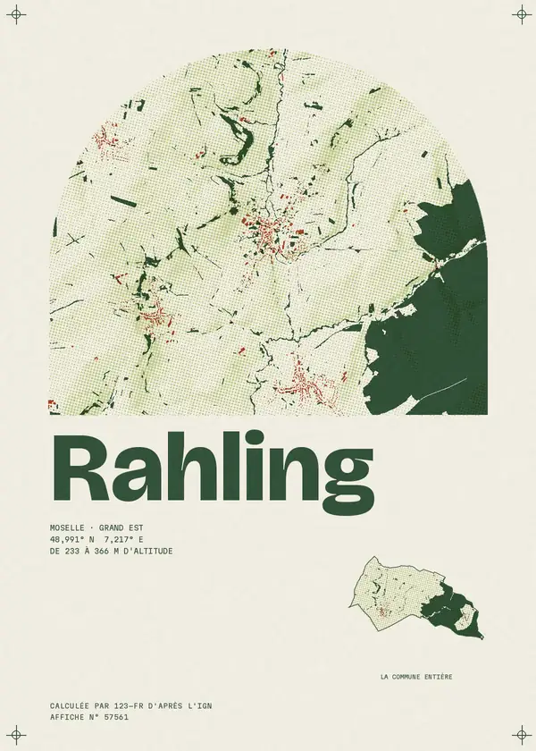 Affiche de Rahling, calculée par 123-fr d'après l'IGN