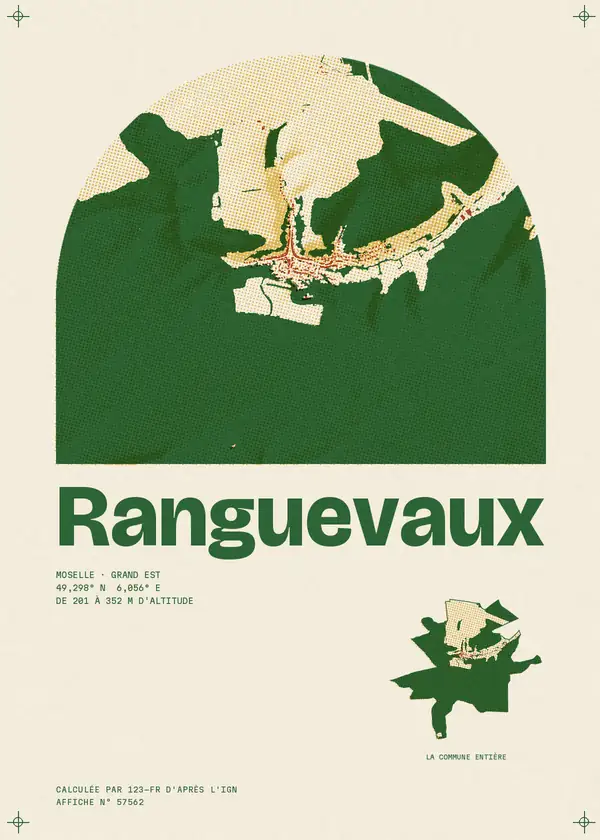 Affiche de Ranguevaux, calculée par 123-fr d'après l'IGN